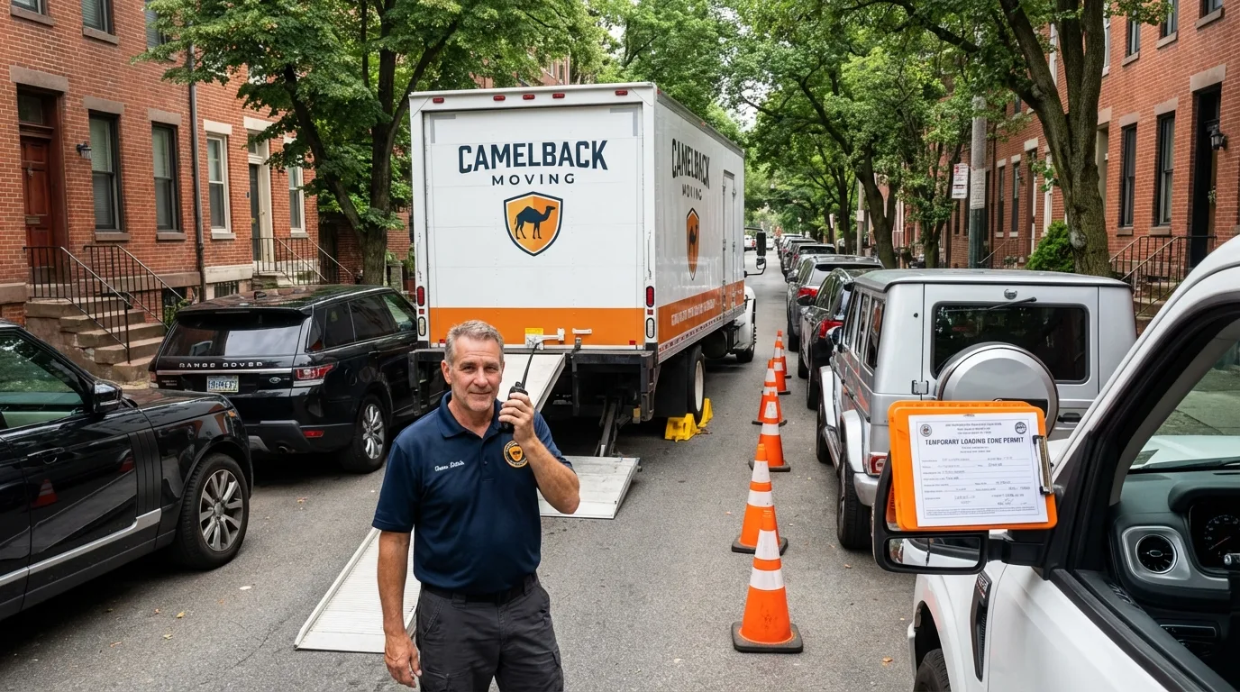 City street loading permit setup in Center Moriches, NY