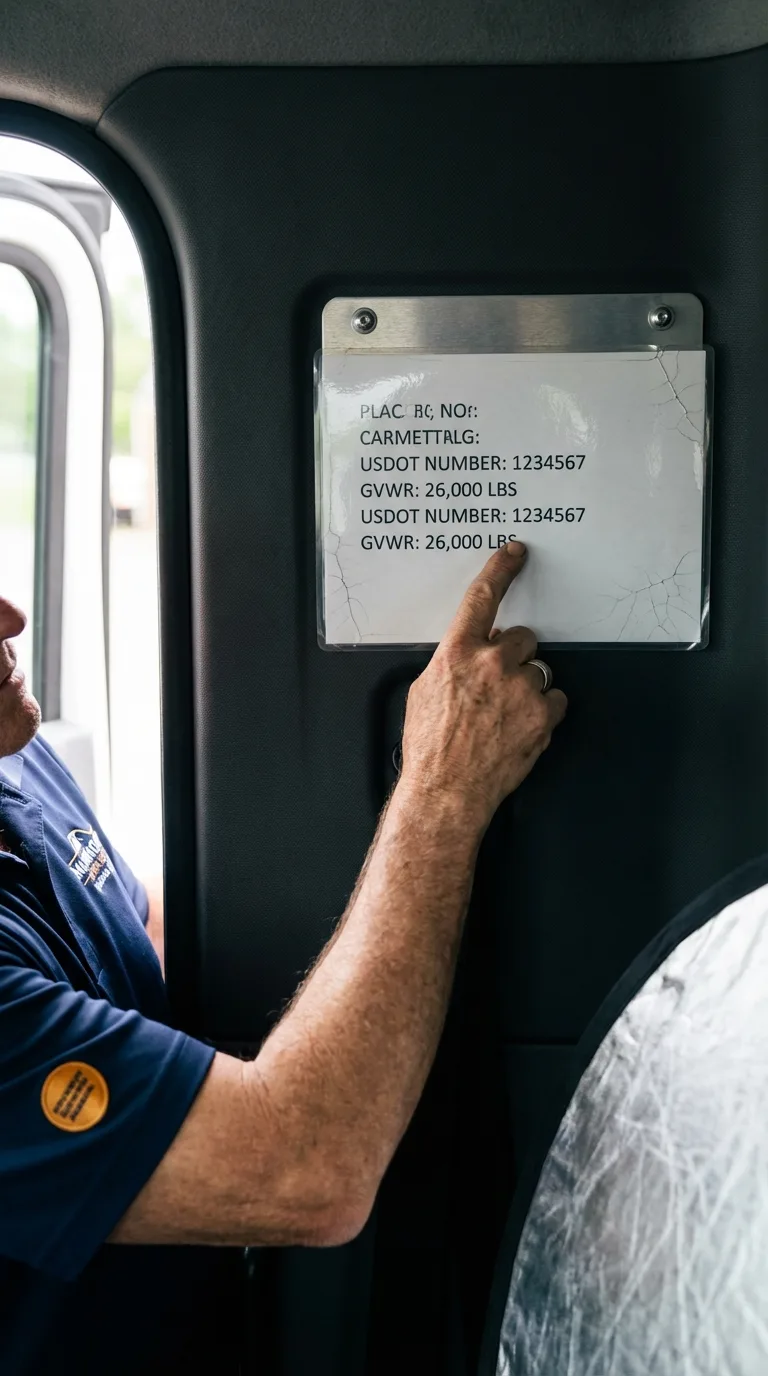USDOT licensing placard verification in Center Moriches